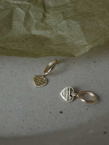 Boucles d'oreilles pendantes en forme de coeur en argent sterling 925