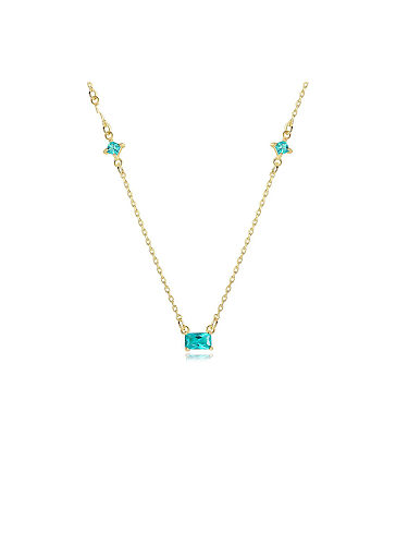 925 Sterling Silver With Gold Plated Simplistic Geometric Necklaces