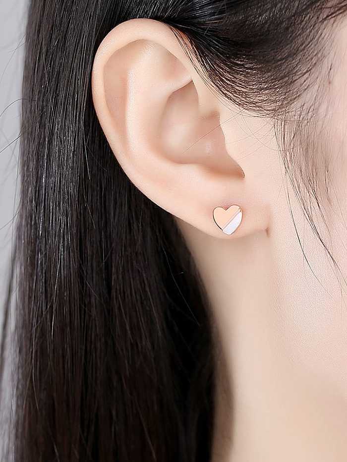 Boucles d'oreilles minimalistes en forme de coeur en argent sterling 925