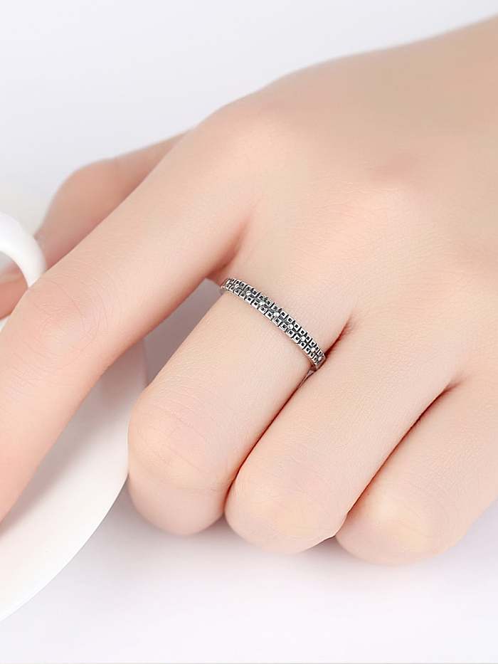 925 Sterling Silver Round Vintage Free Size Band Ring