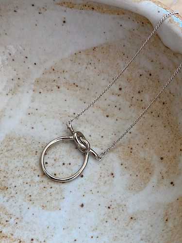 925 Sterling Silver Vintage Simple Knot Necklace