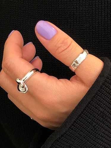925 Sterling Silver Vintage Knot Free Size Ring