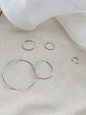 Boucles d'oreilles créoles minimalistes rondes en argent sterling 925