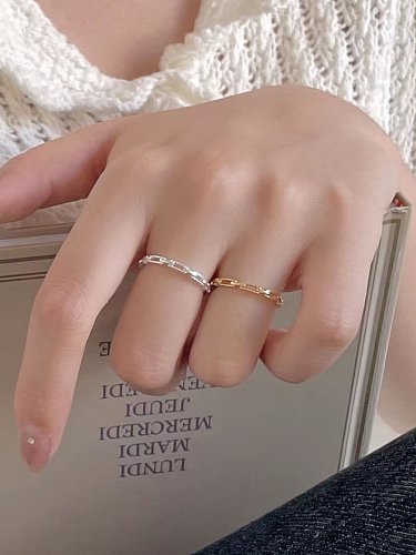 925 Sterling Silver Geometric Vintage Band Ring