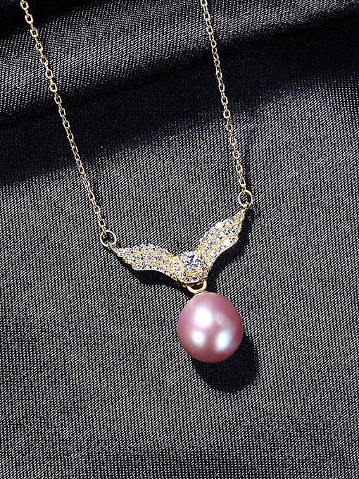 925 Sterling Silver Cubic Zirconia Wing Dainty Necklace