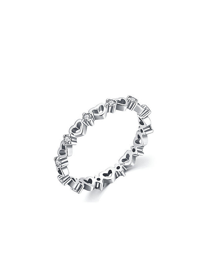 Bague minimaliste en argent sterling 925 avec zircone cubique