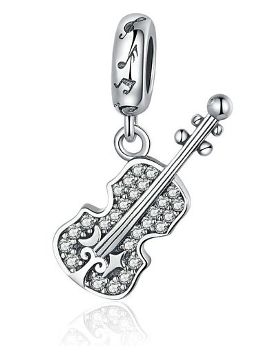 925 amuletos de violino fofos de prata