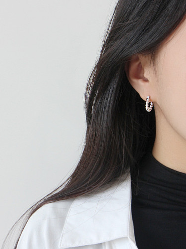Sterling Silver simple geometric Bead Earrings