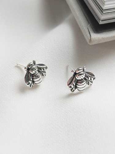 925 Sterling Silver Rhinestone Vintage bee study Earring