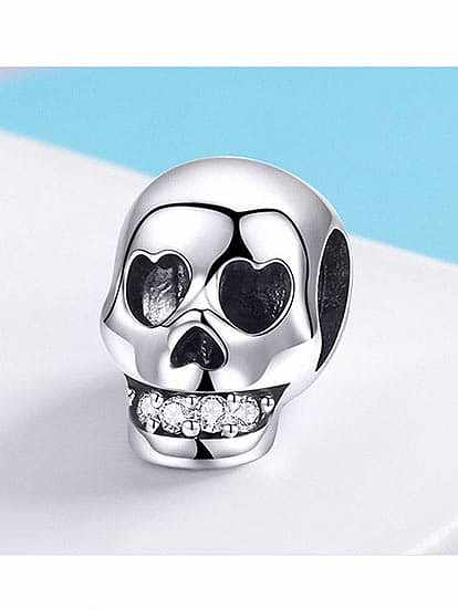 925 silver cute skull charms