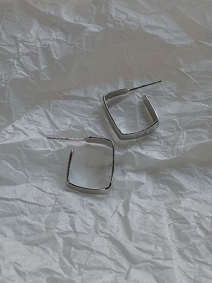 925 Sterling Silver Geometric Minimalist Huggie Earring