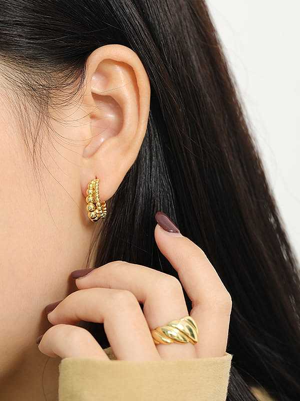 925 Sterling Silver Bead Geometric Vintage Stud Earring