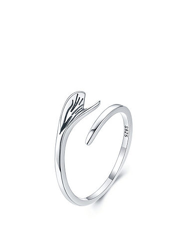 925 Sterling Silber Fischschwanz Trend Band Ring