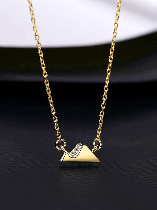 925 Sterling Silber Strass Dreieck Minimalistische Halskette