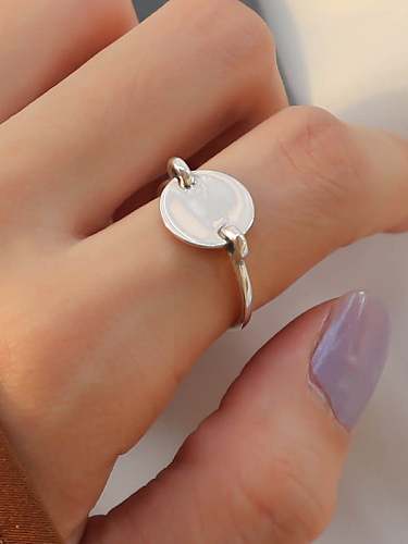 925 Sterling Silber glatter runder minimalistischer Midi-Ring in freier Größe