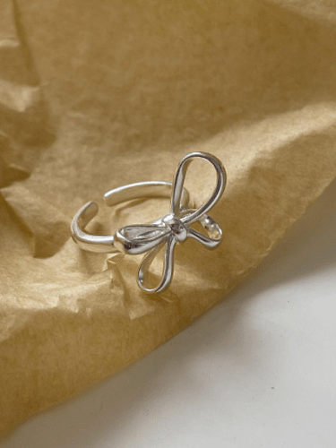 925 Sterling Silver Bowknot Vintage Band Ring