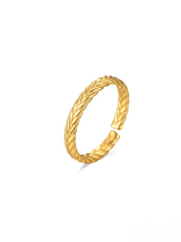 925 Sterling Silver With Gold Plated Simplistic Twist Round Band Rings