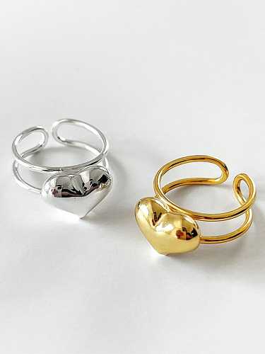 خاتم من الفضة الإسترليني عيار 925 يمكن تكويمه على شكل قلب