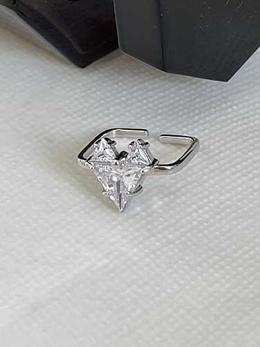 925 Sterling Silver Cubic Zirconia Heart Vintage Band Ring