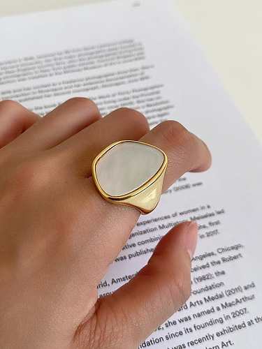 925 Sterling Silver Shell Geometric Minimalist Band Ring