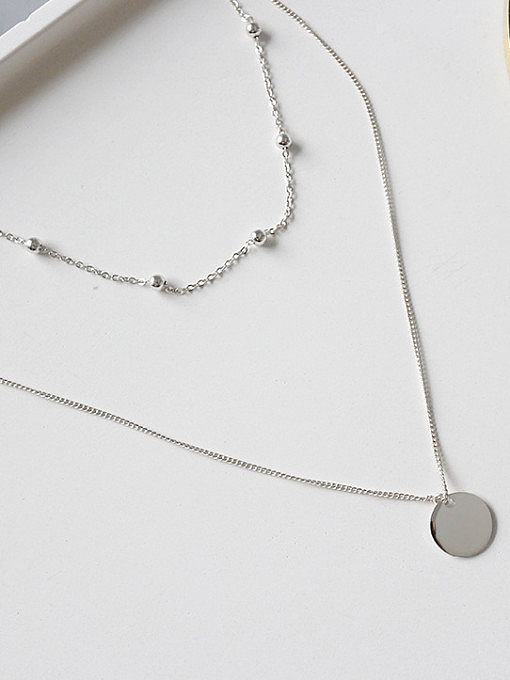 Pure Silver Choker round deck Necklace