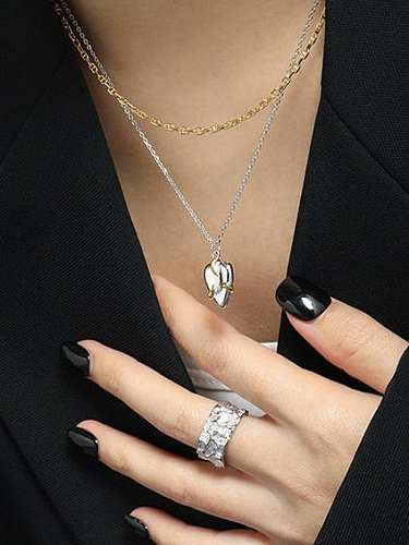 Collier minimaliste coeur en argent sterling 925