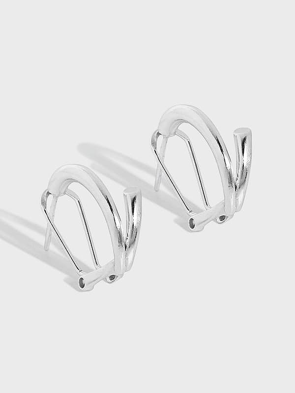 925 Sterling Silver Irregular Vintage Stud Earring