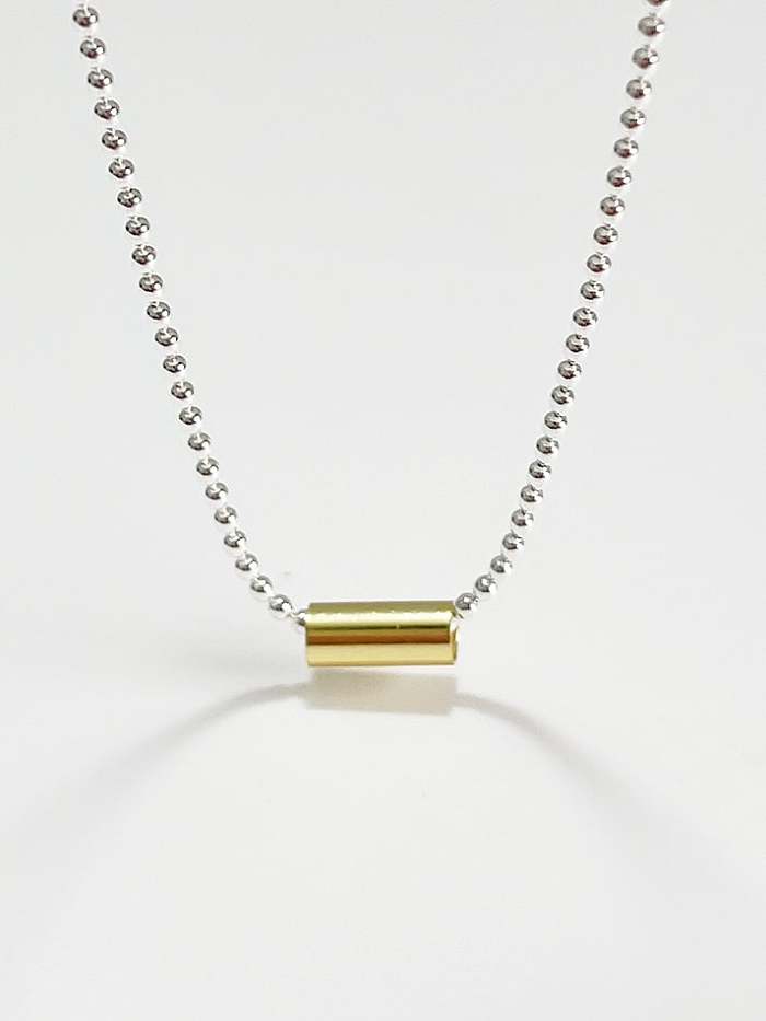 Collier minimaliste géométrique en perles d'argent sterling 925