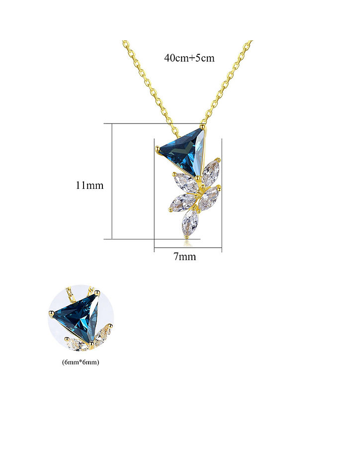 925er Sterlingsilber mit vergoldeten Persönlichkeits-Dreiecks-Halsketten