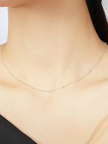 925 Sterling Silver With White Gold Plated Minimalist Necklaces