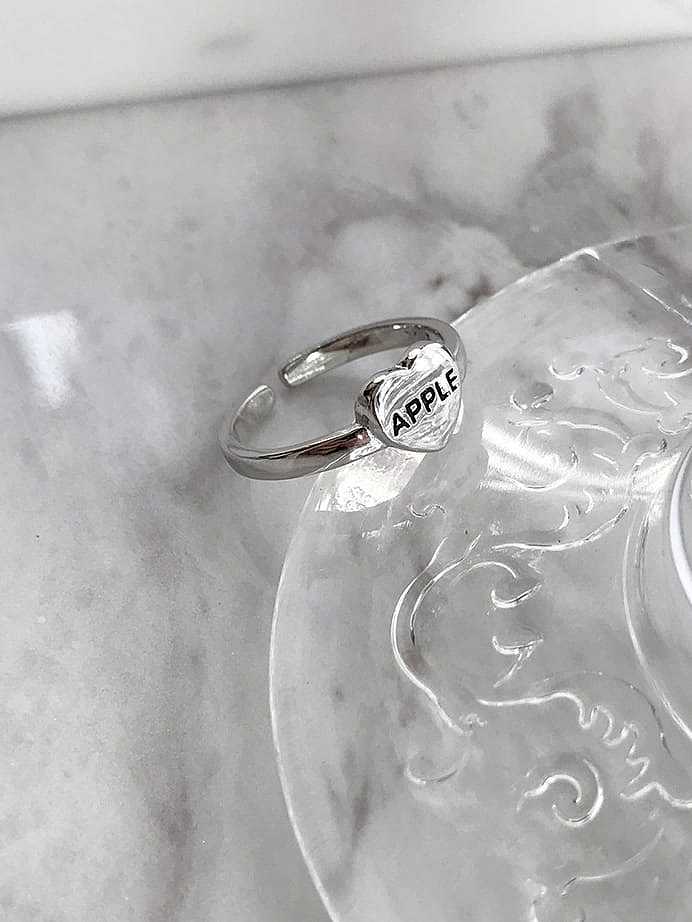 925 Sterling Silver Letter Minimalist Freee Size Midi Ring