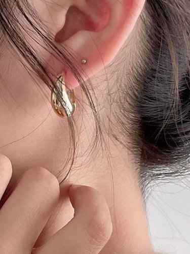 925 Sterling Silver Geometric Vintage Huggie Earring