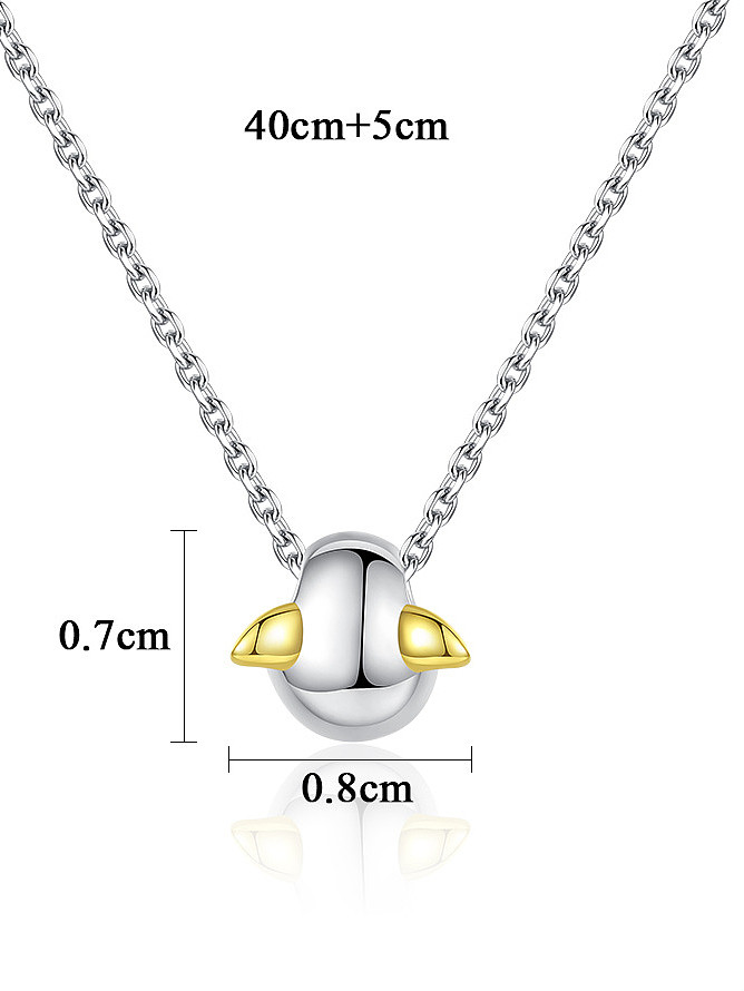 925 Sterling Silver With Platinum Plated Simplistic Irregular Necklaces
