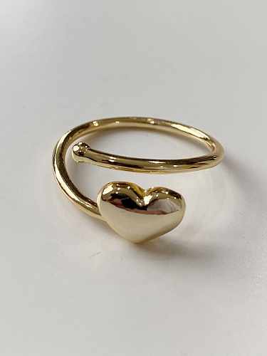 Minimalistischer Midi-Ring mit glattem Herz aus 925er Sterlingsilber in freier Größe