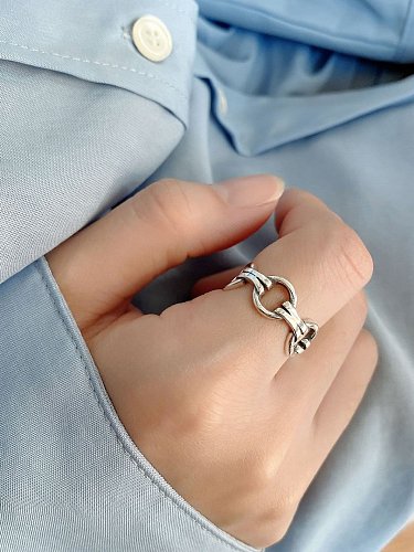 925 Sterling Silver Round Vintage Free Size Midi Ring