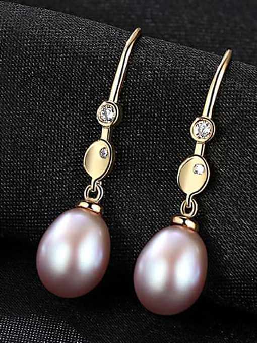 925 Sterling Silver Oval Freshwater Pearl Minimalist Hook Earring