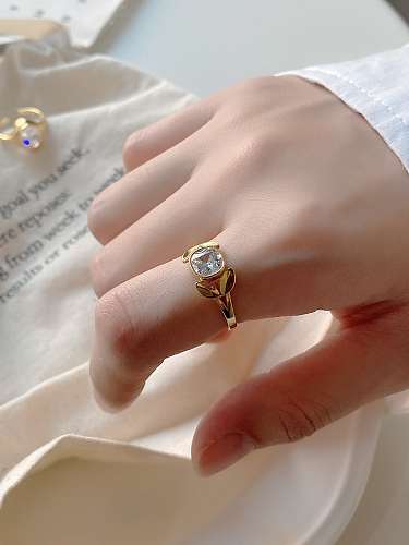 Weißer Ring aus 925er Sterlingsilber mit Zirkonia