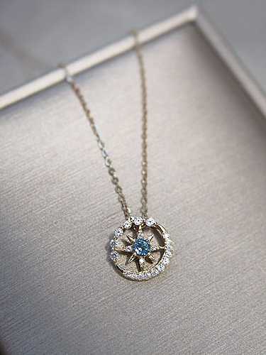 925 Sterling Silver Rhinestone Star Dainty Necklace