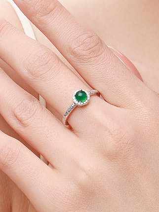 925 Sterling Silver Tourmaline Round Classic Band Ring