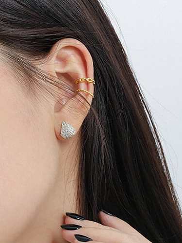 925 Sterling Silver Cubic Zirconia Triangle Dainty Stud Earring