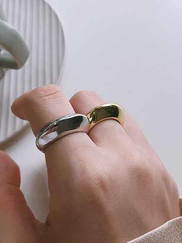 925 Sterling Silver Minimalist Concave Convex Arc Free Size Band Ring