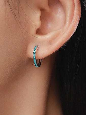 925 Sterling Silver Turquoise Geometric Minimalist Stud Earring