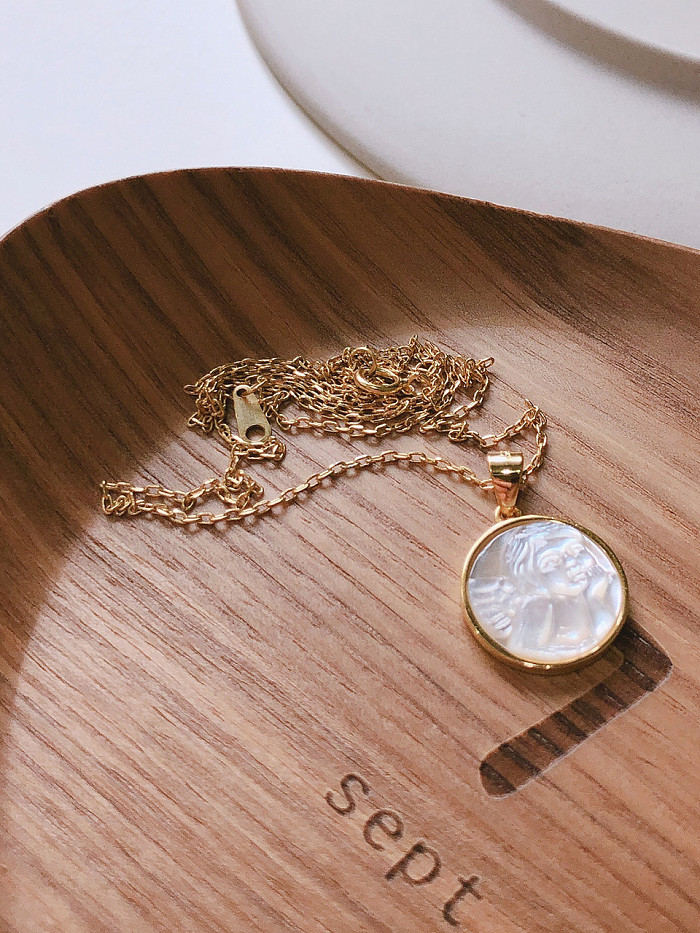 925 الفضة الاسترليني مع قلادات دائرية مبسطة مطلية بالذهب