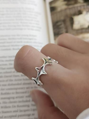 925 Sterling Silver star free size Ring