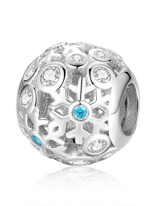 925 silver cute snowflake charms