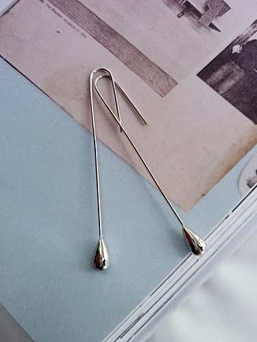 925 Sterling Silver Water Drop Minimalist Threader Earring