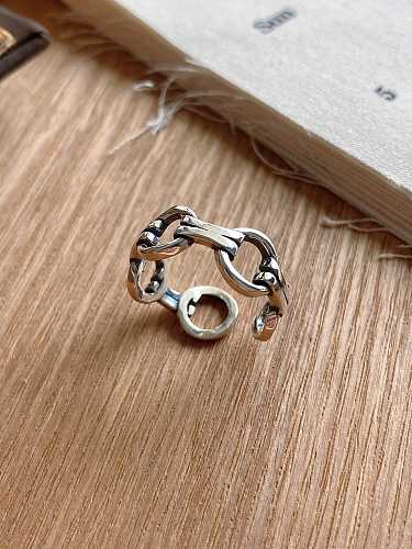 925 Sterling Silver Round Vintage Free Size Midi Ring