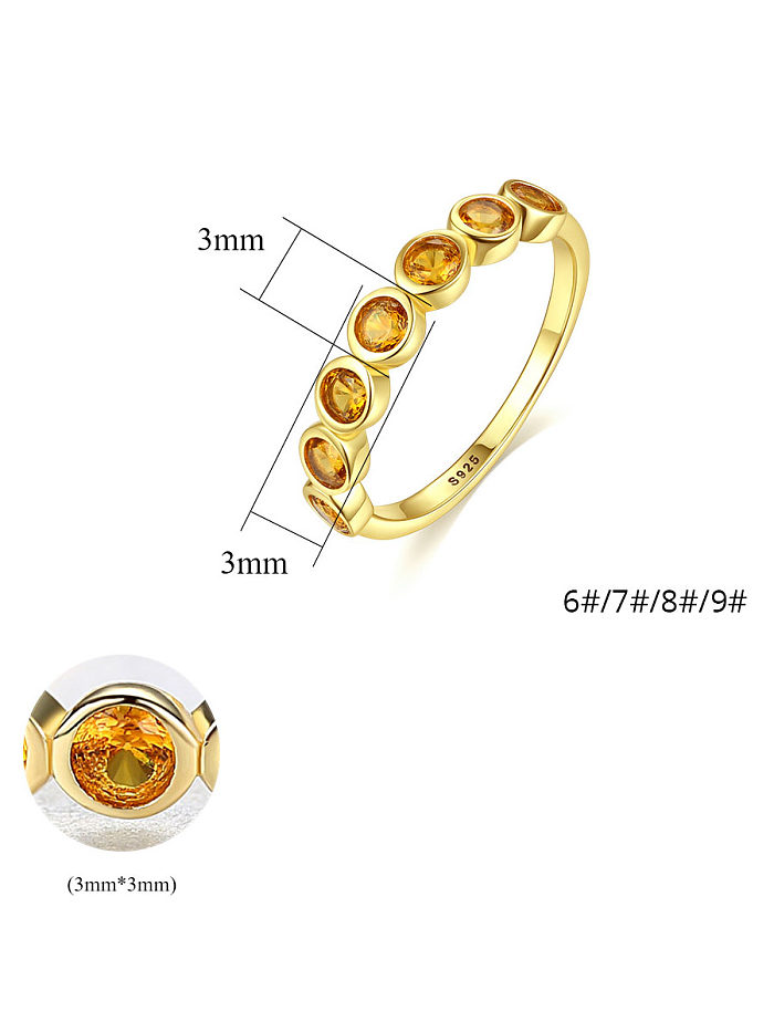 925 Sterling Silver With Cubic Zirconia Simplistic Round Band Rings