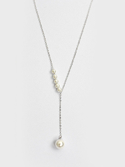 Collar de plata 925 con perlas artificiales simples