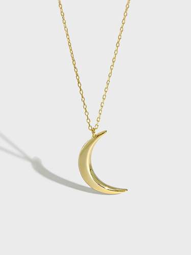 Collier pendentif minimaliste lune en argent sterling 925